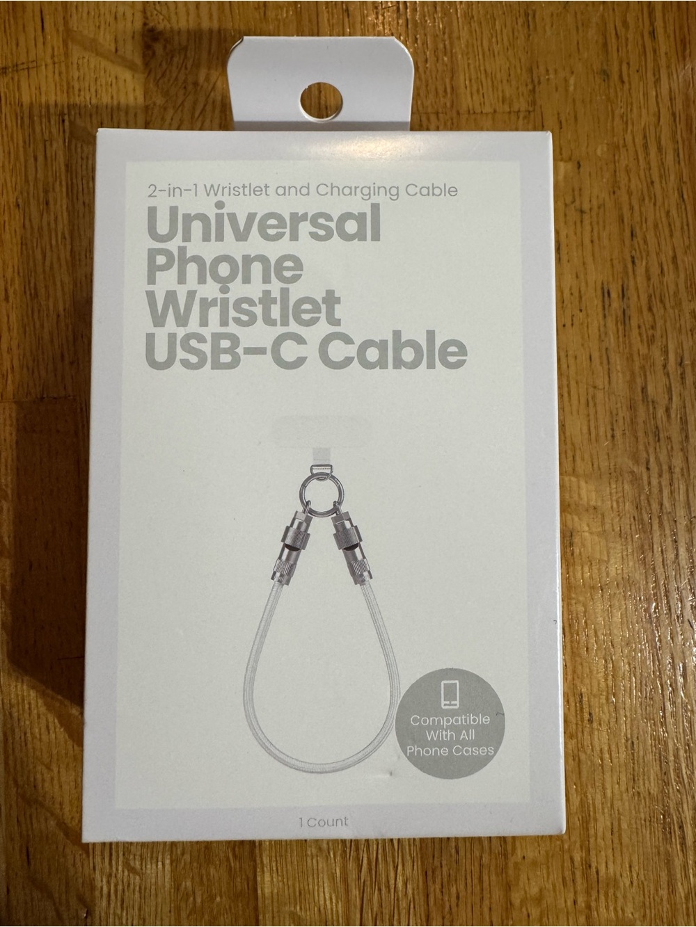 Universal Phone Wristlet USB-C Cable - Silver